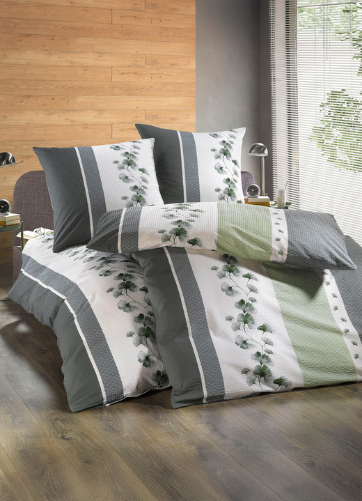 Beddengoed - Beddengoedset met ritssluiting, in Größe 112 (80/80 cm + 135/200 cm) bis 115 (80/80 cm + 155/220 cm), in Farbe GROEN Ansicht 1