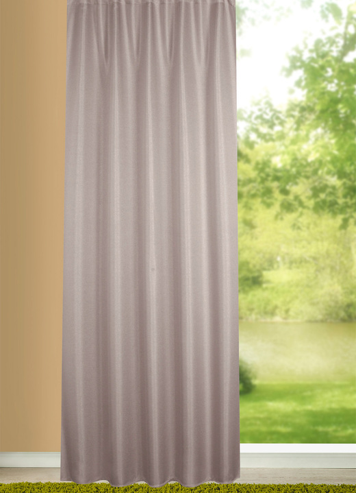 Klassiek - Ondoorzichtige verduisterende sjaal in gestructureerde linnenlook, in Größe 365 (H 145 x B 135 cm) bis 458 (H 245 x B 135 cm), in Farbe TAUPE Ansicht 1