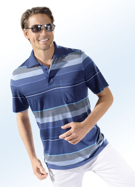 Shirts - Poloshirt, in Größe 046 bis 062, in Farbe BLAUW-BLAUW-TURQUOISE