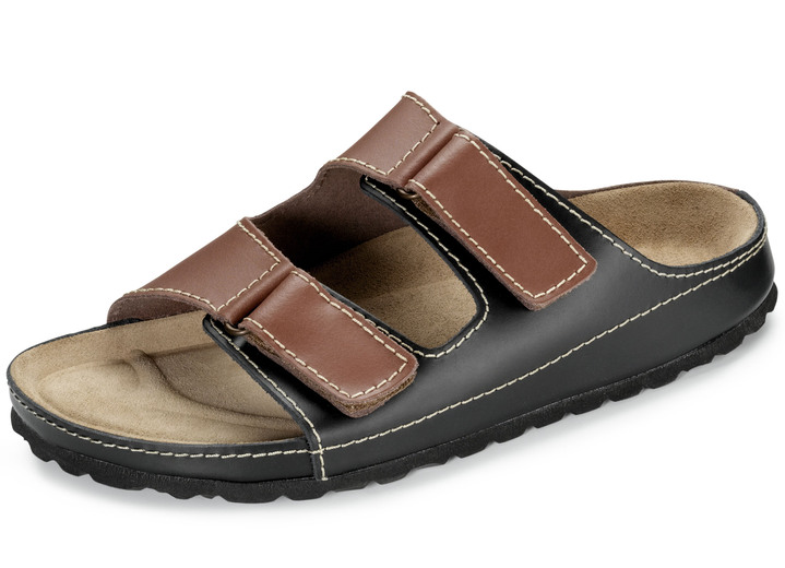 Sandalen & slippers - GINO GALANTE, klassieke herenmuiltjes, gemaakt van leer Sandalen & slippers - GINO GALANTE, klassieke herenmuiltjes, gemaakt van leer, in Größe 040 bis 046, in Farbe KASTANJEZWART