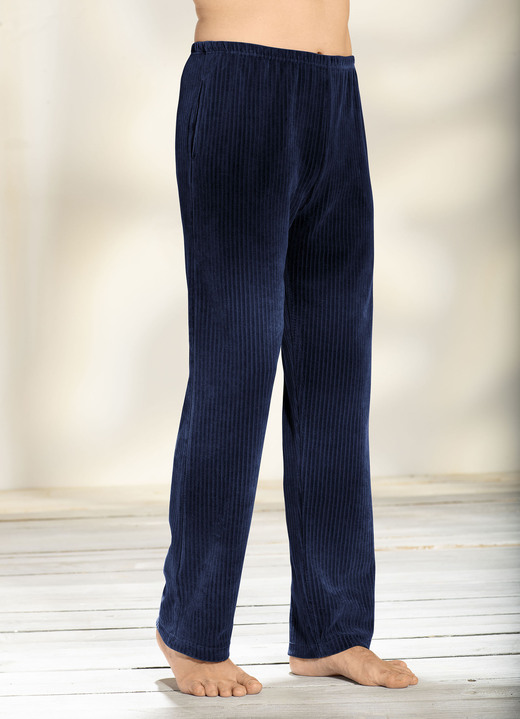 Vrijetijdbroeken - Broek met comfortabele elastische tailleband rondom in 2 kleuren, in Größe 024 bis 062, in Farbe MARINE Ansicht 1