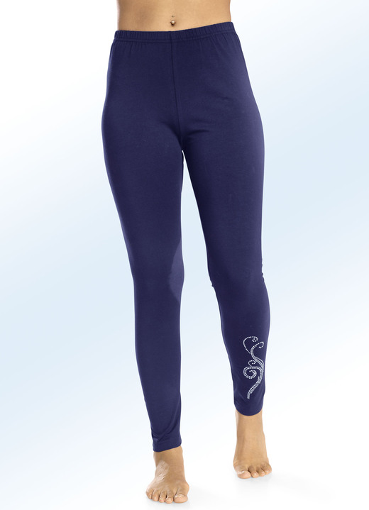 Broeken - Set van twee leggings met een comfortabele, elastische tailleband, in Größe 036 bis 058, in Farbe MARINE-ZWART Ansicht 1