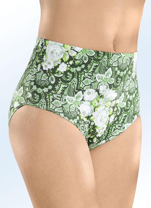Slip - Set van vijf slips met elastische tailleband, in Größe 038 bis 056, in Farbe WIT-GROEN Ansicht 1