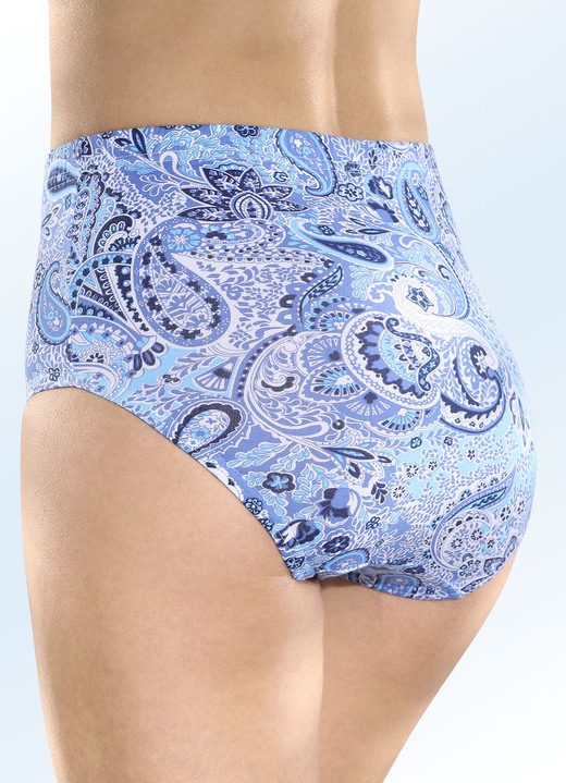 Slip - Vijfpak slips met paisleyprint, in Größe 038 bis 056, in Farbe WIT-BLAUW Ansicht 1