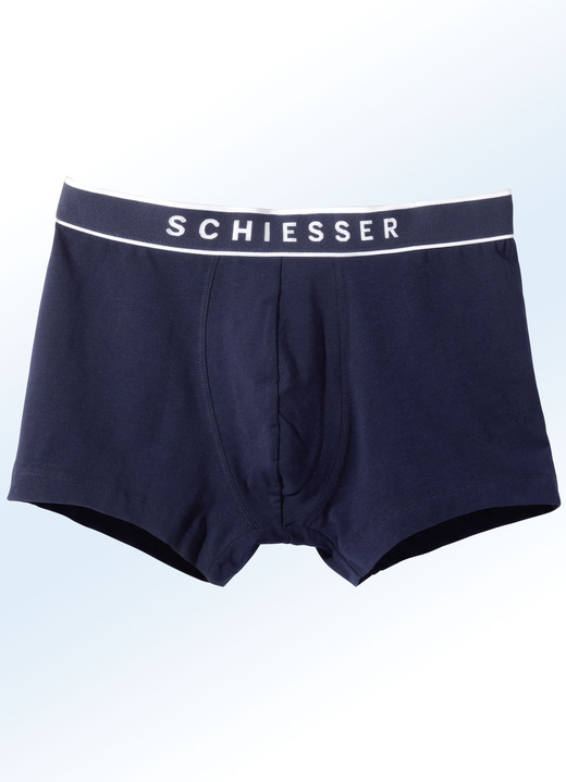 Onderbroeken - Schiesser driepack broeken met elastische tailleband, in Größe 004 bis 010, in Farbe 3X MARINE Ansicht 1