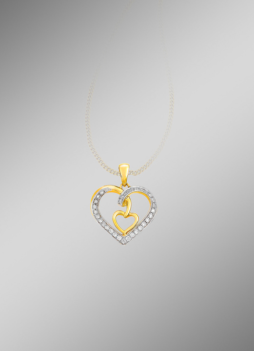 - Mooie harthanger met 32 ​​diamanten, in Farbe