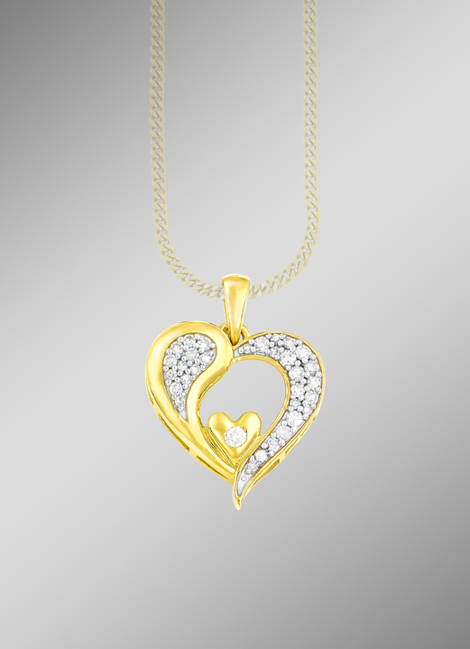 - Romantische harthanger met diamanten, in Farbe  Ansicht 1