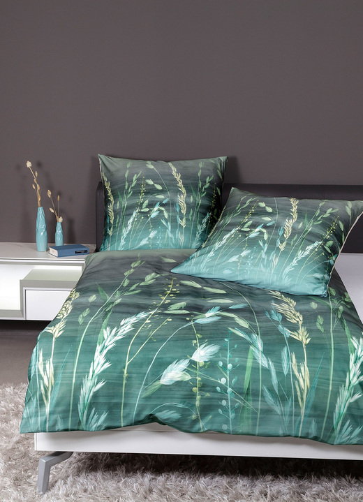 Beddengoed - Beddengoedset met ritssluiting, in Größe 112 (80/80 cm + 135/200 cm) bis 115 (80/80 cm + 155/220 cm), in Farbe GROEN
