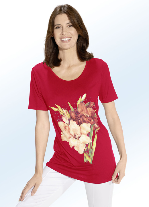 - Lang shirt met contrastprint in 2 kleuren - Lang shirt met contrastprint in 2 kleuren, in Größe 038 bis 054, in Farbe ROOD