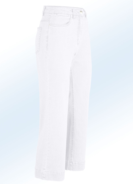 7/8 broeken, capri's, bermuda's - Jeansculottes in 5-pocketsmodel, in Größe 017 bis 050, in Farbe WIT Ansicht 1