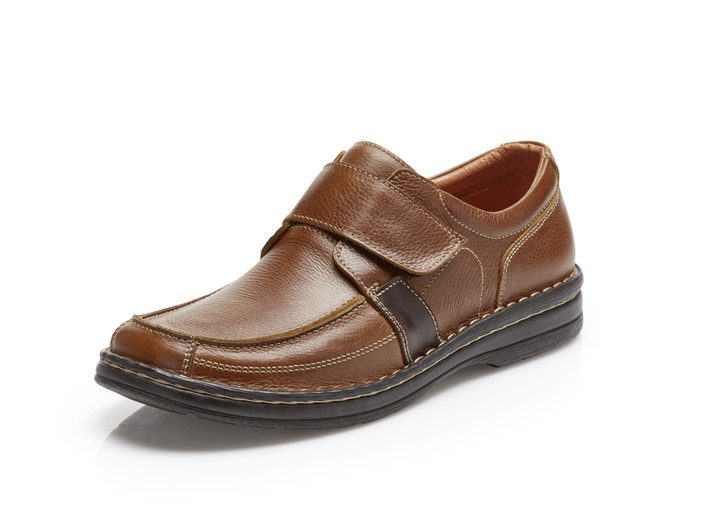 Instappers & veterschoenen - GINO GALANTE, klassieke herenpantoffels, met uitneembaar voetbed Instappers & veterschoenen - GINO GALANTE, klassieke herenpantoffels, met uitneembaar voetbed, in Größe 040 bis 047, in Farbe COGNAC