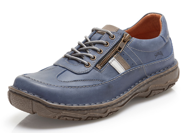 - Veterschoen met contrasterende biezen, in Größe 040 bis 047, in Farbe JEANS Ansicht 1
