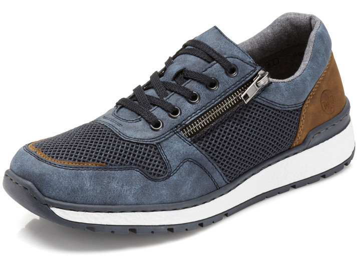 Instappers & veterschoenen - Rieker, comfortabele herensneakers, breedte H, met uitneembaar voetbed Instappers & veterschoenen - Rieker, comfortabele herensneakers, breedte H, met uitneembaar voetbed, in Größe 040 bis 047, in Farbe BLAUW-BRUIN