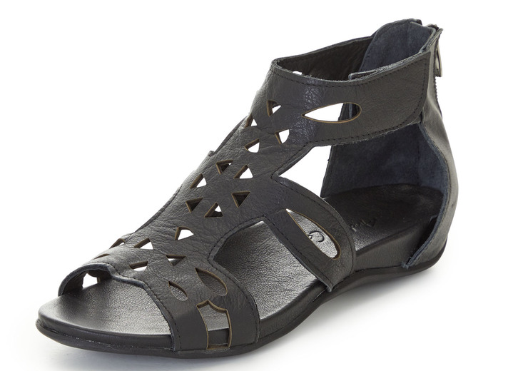 Sandalettes & slippers - Andrea Conti sandaal met ritssluiting aan de achterkant, in Größe 036 bis 041, in Farbe ZWART Ansicht 1