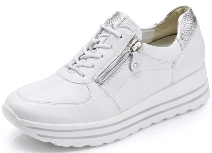 Breedte H - Waldläufer, comfortabele damessneakers, breedte H, met uitneembaar voetbed, in Größe 3 1/2 bis 8, in Farbe WIT Ansicht 1
