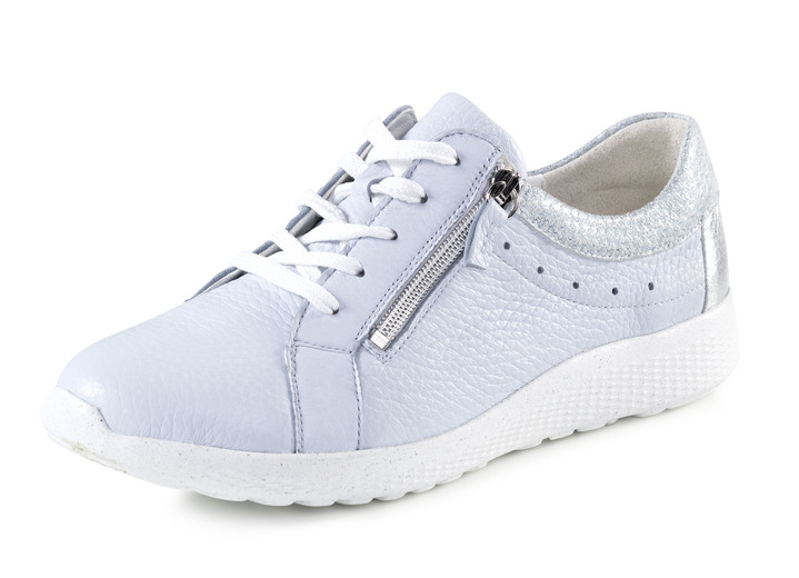 Instappers & veterschoenen - Waldläufer, comfortabele dames veterschoenen, breedte K, met uitneembaar voetbed, in Größe 3 1/2 bis 8, in Farbe BLEU-SILBER Ansicht 1