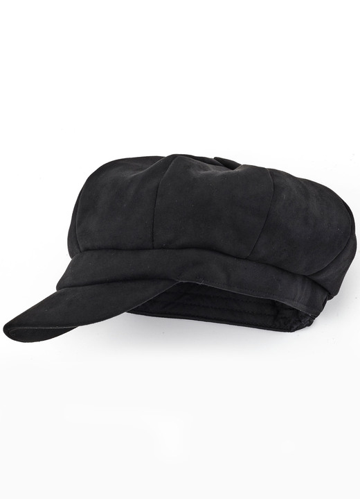 Mutsen & hoeden - Elegante dames krantenjongenspet met elastische inzet, in Farbe ZWART Ansicht 1