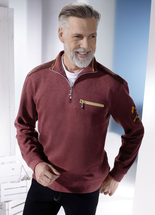 Sweatshirts - Sweatshirt in 3 kleuren, in Größe 046 bis 062, in Farbe ROESTBRUIN Ansicht 1