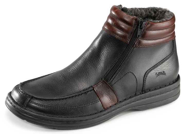 Laarsjes - GINO GALANTE, gevoerde herenlaarzen, winterschoenen, met uitneembaar voetbed Laarsjes - GINO GALANTE, gevoerde herenlaarzen, winterschoenen, met uitneembaar voetbed, in Größe 040 bis 047, in Farbe ZWART-BOURGOND