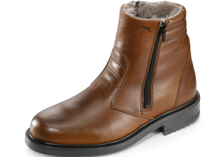 Laarsjes - GINO GALANTE, gevoerde herenlaarzen, winterschoenen, met lamsvacht Laarsjes - GINO GALANTE, gevoerde herenlaarzen, winterschoenen, met lamsvacht, in Größe 039 bis 046, in Farbe BRUIN