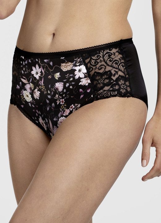 Slip - Slipje van Miss Mary met een harmonieus bloemdessin, in Größe 038 bis 054, in Farbe ZWART KLEURRIJK Ansicht 1