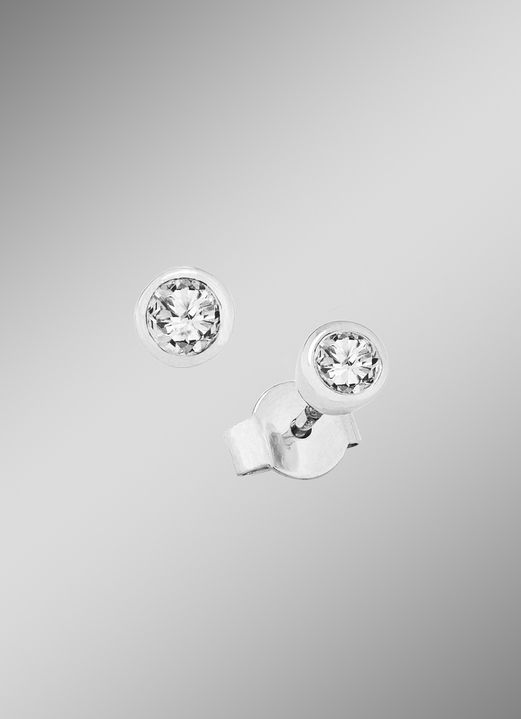 Oorbellen - Solitaire oorknopjes met diamanten, in Farbe  Ansicht 1