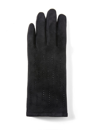 Handschoen met elegante, sprankelende glitterapplicaties