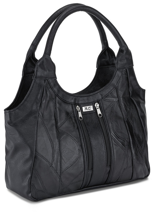 - Nappaleer tas met patchwork, in Farbe ZWART Ansicht 1
