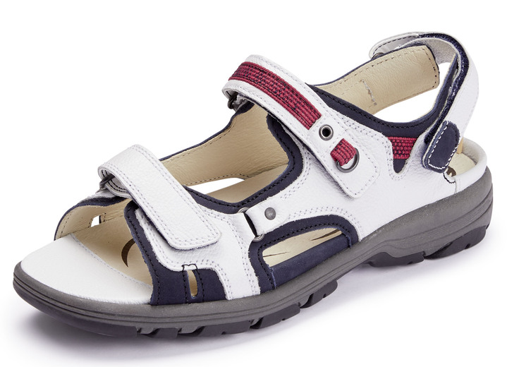 Sandalettes & slippers - Ranger sandaal met verstelbare klittenbandsluiting, in Größe 4 1/2 bis 9, in Farbe WIT-BLAUW-ROOD Ansicht 1