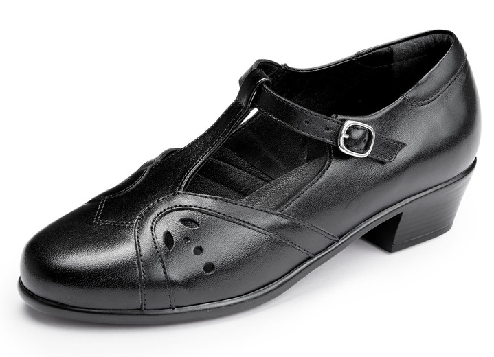 Breedte H - ELENA EDEN pumps met luchtige decoratieve perforaties, in Größe 036 bis 042, in Farbe ZWART Ansicht 1