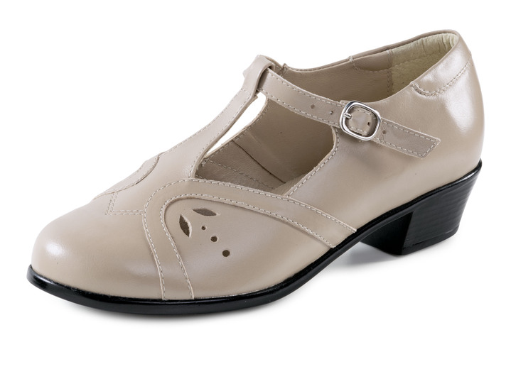 Breedte H - ELENA EDEN pumps met luchtige decoratieve perforaties, in Größe 036 bis 042, in Farbe BEIGE Ansicht 1