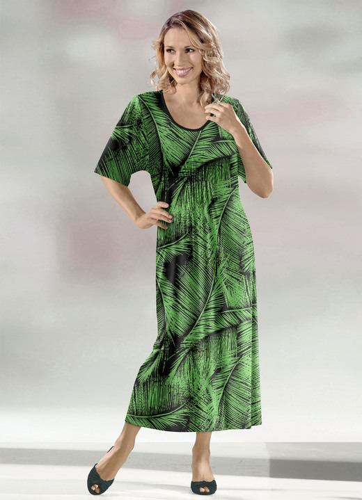 Korte mouw - Kaftan in een comfortabele slip-on-stijl, in Größe 038 bis 062, in Farbe GROEN-ZWART