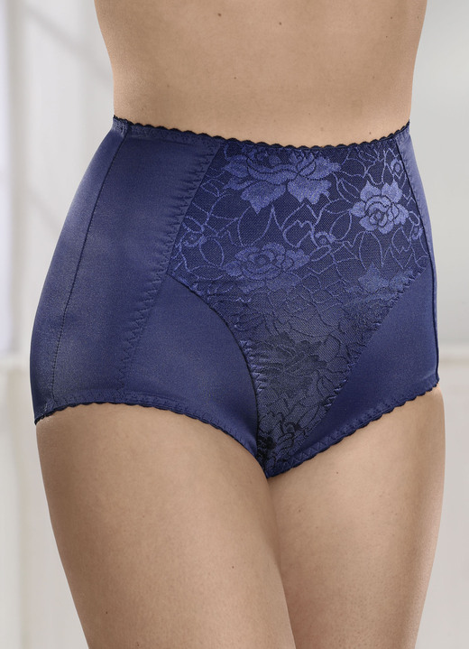 Tailleslips - pantygordels met jacquardmotief, in Größe 070 bis 115, in Farbe 1X MARINE, 1X WEISS Ansicht 1