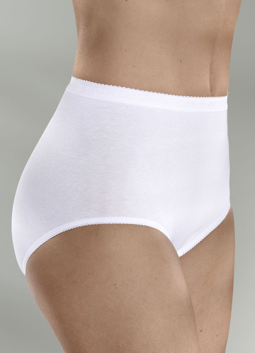 Slip - Drie-pack slips met elastische boorden, in Größe 038 bis 052, in Farbe WIT Ansicht 1