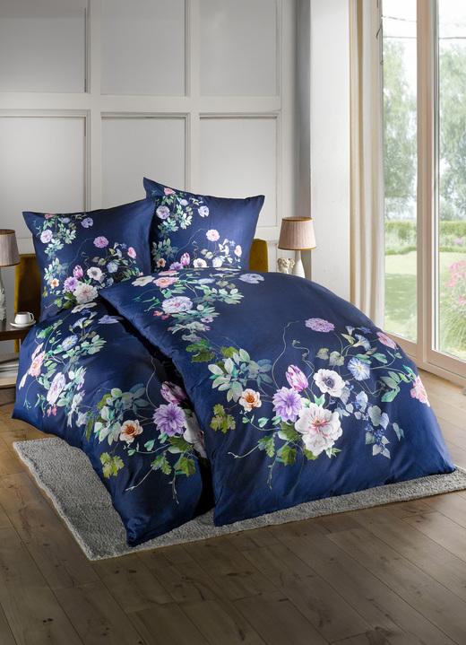 Beddengoed - Mako satijnen beddengoedset van Estella, in Größe 112 (80/80 cm + 135/200 cm) bis 121 (kussensloop, 40/80 cm), in Farbe MEERKLEURIG