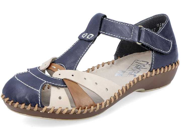 Sandalettes & slippers - Rieker sandaal in een chique design, in Größe 036 bis 042, in Farbe MARINE-BEIGE-COGNAC Ansicht 1