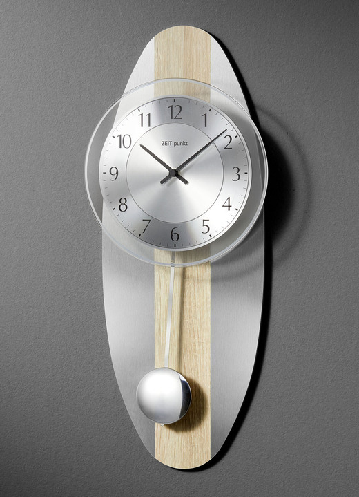Woonaccessoires - Radiografische wandklok, in Farbe ZILVER-EIKEN-SONOMA Ansicht 1