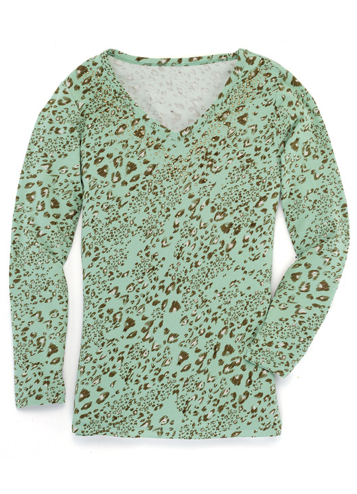 Shirts met strass steentjes - Overhemd met allover patroon in 2 kleuren Shirts met strass steentjes - Overhemd met allover patroon in 2 kleuren, in Größe 036 bis 054, in Farbe SALIE-BRUIN-ECRU