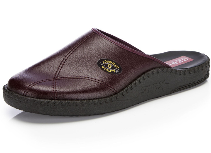 Huisschoenen - Klassieke herenmuiltjes met anatomisch gevormd voetbed Huisschoenen - Klassieke herenmuiltjes met anatomisch gevormd voetbed, in Größe 039 bis 046, in Farbe BORDEAUX