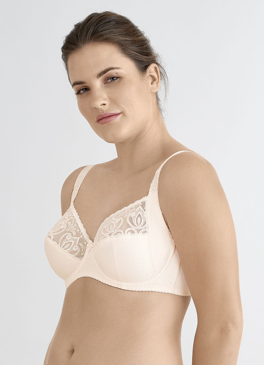 Beugel-BH - Felina beugelbh met elastische borduurkant, in Größe 075 bis 105, in Cup H, in Farbe ZACHTABRIKOOS Ansicht 1