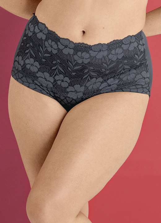 Slip - Miss Mary-pantybroekje met elastisch kant met inzetstuk aan de voorkant, in Größe 038 bis 056, in Farbe GRAFIET Ansicht 1