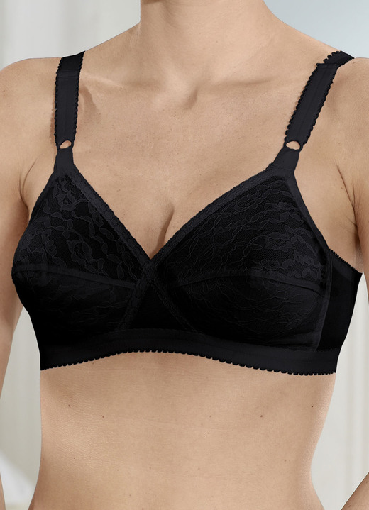 Soft-BH - Playtex bh in magische kruisvorm, in Größe 075 bis 100, in Cup B, in Farbe ZWART Ansicht 1