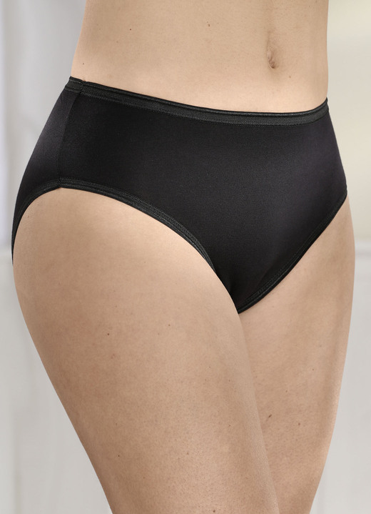 Slip - Set van meerdere slips met elastische manchetten, in Größe 036 bis 048, in Farbe 3X ZWART, 2X WIT, in Ausführung verpakking van vijf slips Ansicht 1