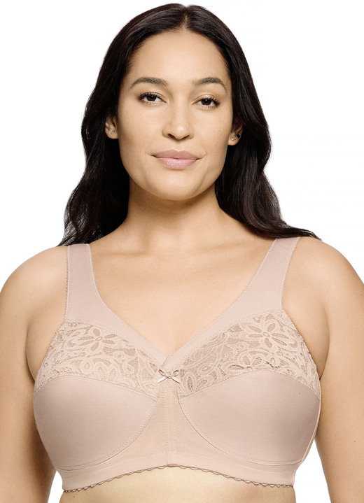 Soft-BH - Glamorise steunbeha met geborduurd kant, in Größe 080 bis 130, in Cup C, in Farbe HUIDKLEURIG Ansicht 1