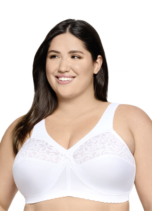 Soft-BH - Glamorise steunbeha met geborduurd kant, in Größe 080 bis 130, in Cup C, in Farbe WIT Ansicht 1