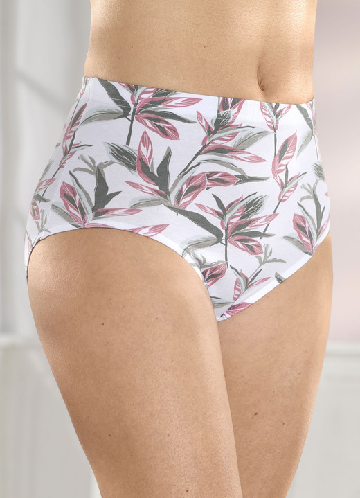 Slip - Verpakking met vier slips met bloemetjesdessin, in Größe 038 bis 056, in Farbe ECRU-MULTICOLOR Ansicht 1
