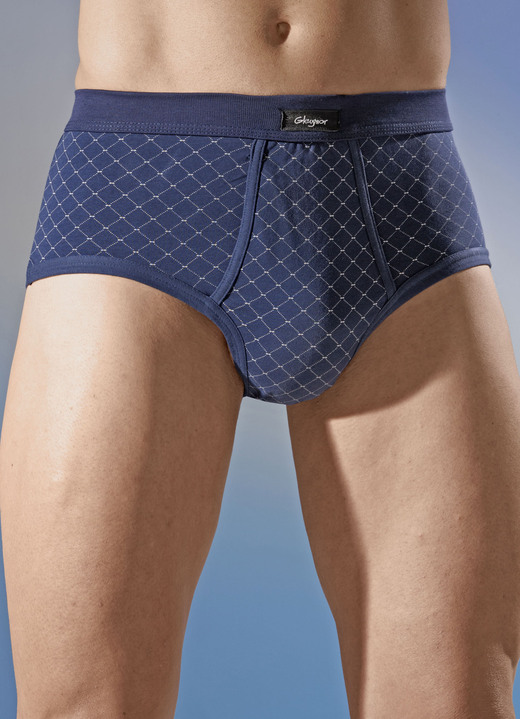 Onderbroeken - Vierdelige slips van fijne jersey, met gulp Onderbroeken - Vierdelige slips van fijne jersey, met gulp, in Größe 005 bis 011, in Farbe 2X MARINE-BEIGE, 2X LICHTBLAUW-NAVY