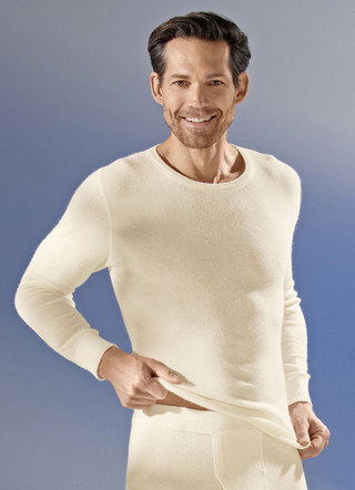 Slip-on jasje, lange mouwen, met angora, in ecru