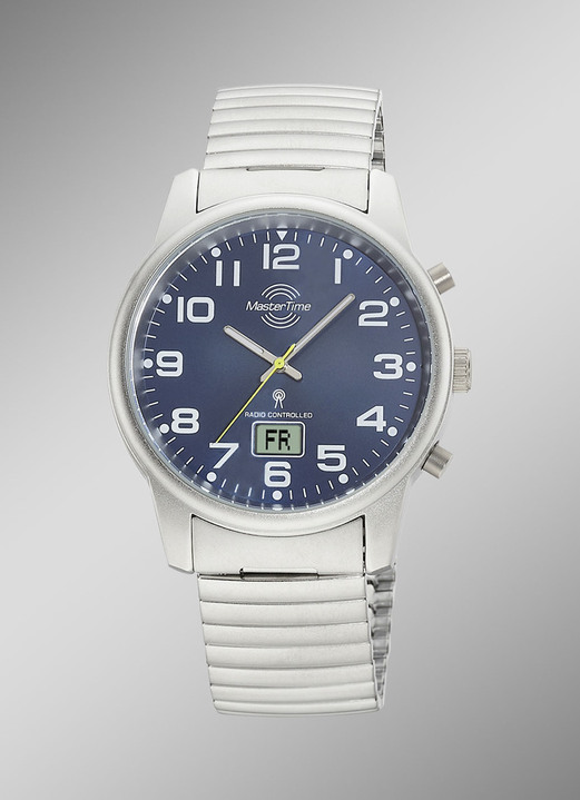 - Master Time radiogestuurd herenhorloge met roestvrijstalen band, in Farbe  Ansicht 1