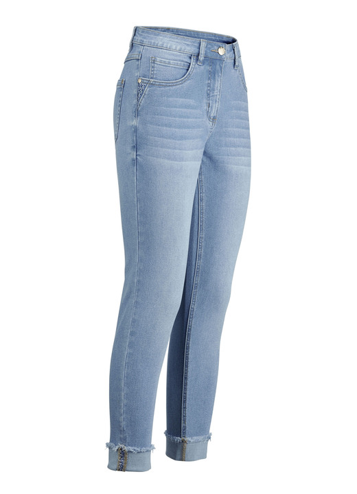 7/8 broeken, capri's, bermuda's - Jeans met sprankelende strass-versiering, in Größe 017 bis 050, in Farbe LICHTBLAUW Ansicht 1